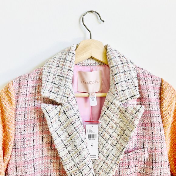 NWT Hutch Mixed-Plaid Blazer From Anthropologie in Novelty Women's Size US XS - Picture 4 of 10